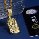 GL Silver VVS Moissanite Jesus Piece Pendant