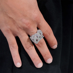 GL Iced Out Prong Setting Baguette Moissanite Rings