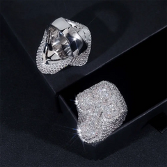 GL Cross-Border Selling Fancy Cross High 925 Silver Moissanite Personality Hip Hop Ring