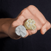 GL New Personalized Cross Moissanite 925 Silver Hip Hop Men's Ring