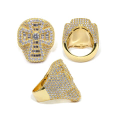 GL New Personalized Cross Moissanite 925 Silver Hip Hop Men's Ring