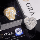 GL New Personalized Cross Moissanite 925 Silver Hip Hop Men's Ring