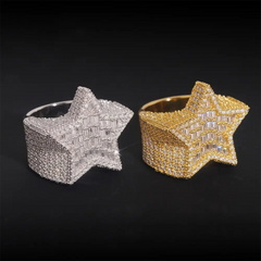 GL Hip Hop Star Boys Ring S925 Silver Moissanite Full Set With Personalized Trendy Ring