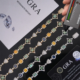 17mm Irregularly shaped Colored Moissanite Cuban link Chain