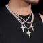 4MM Ascher Cut S925 Silver VVS Moissanite Cross Pendant