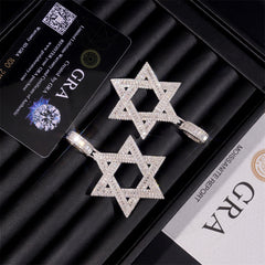 GL Lucky Star of David Moissanite Diamond Pendant
