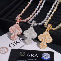GL VVS Baguette Moissanite Cross Pendant
