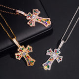 GL Iced Out Color Cross Hip Hop Silver VVS Moissanite Pendant