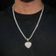 Moissanite Diamond Yellow Gold Two Tone Heart Pendant Charm For Unisex