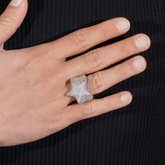 GL Hip Hop Fine Jewelry Rings VVS Moissanite Diamond Star Ring