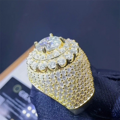 GL Iced Out VVS Moissanite Hip Hop Ring Men