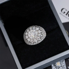 【US 3 Days Delivery】GL Hip Hop Fine Jewelry 925 Sterling Silver VVS Moissanite Diamond Ring