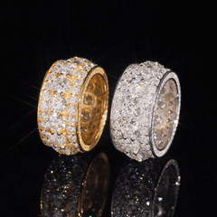 GL Pass Diamond Tester 925 Silver White Gold Moissanite Iced Out Rings