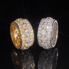 GL Pass Diamond Tester 925 Silver White Gold Moissanite Iced Out Rings