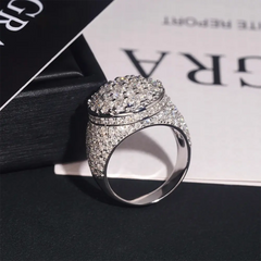 【US 3 Days Delivery】GL Hip Hop Fine Jewelry VVS Moissanite Diamond Ring