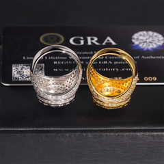 【US 3 Days Delivery】GL Hip Hop Fine Jewelry VVS Moissanite Diamond Ring