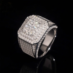 GL Top Quality Iced Out Jewelry VVS Moissanite Hip Hop Men Ring