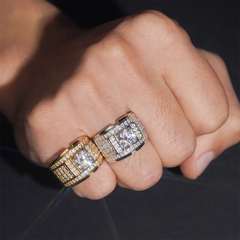 GL Hip Hop Fine Jewelry 925 Sterling Silver VVS Moissanite Diamond Ring