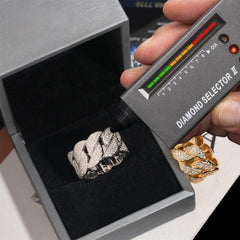 GL Luxury Fine Jewelry Hip Hop Rapper Iced Out Mens S925 Silver Moissanite Ring