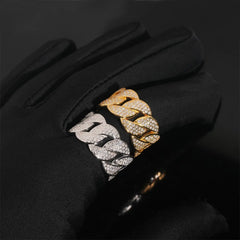 GL Luxury Fine Jewelry Hip Hop Rapper Iced Out Mens S925 Silver Moissanite Ring