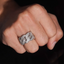 GL Luxury Fine Jewelry Hip Hop Rapper Iced Out Mens S925 Silver Moissanite Ring