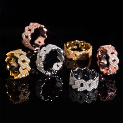 GL High Jewelry VVS Moissanite Ring Men's Rock Diamond Hip Hop Ring