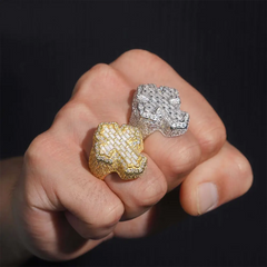 GL Cross Moissanite 925 Sterling Silver Hip Hop Ring