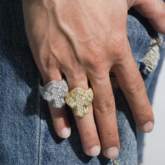 GL Cross Moissanite 925 Sterling Silver Hip Hop Ring