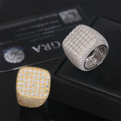 GL Iced Out Hip Hop Peva VVS Moissanite Diamond Ring