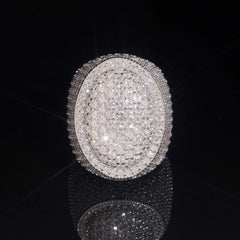 GL Oval Shape Iced Out Peva Moissanite Diamond Ring