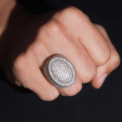 GL Oval Shape Iced Out Peva Moissanite Diamond Ring