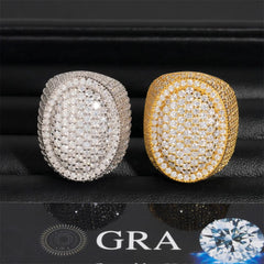 GL Oval Shape Iced Out Peva Moissanite Diamond Ring