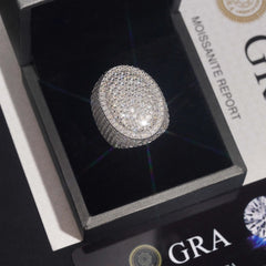 GL Oval Shape Iced Out Peva Moissanite Diamond Ring