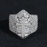 GL Iced Out Gothic Tupac Cross Moissanite Diamond Ring