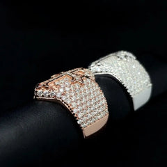 GL Iced Out Gothic Tupac Cross Moissanite Diamond Ring