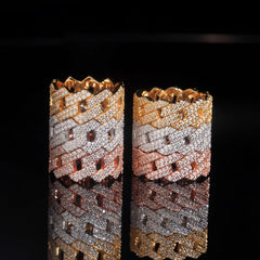 GL 2 Rows Cuban Link Moissanite Diamond Ring