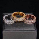 GL Duoble Rowa Emerald VVS Moissanite Diamond Ring