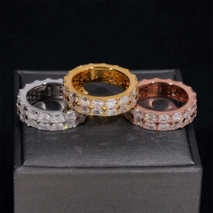 GL Duoble Rowa Emerald VVS Moissanite Diamond Ring