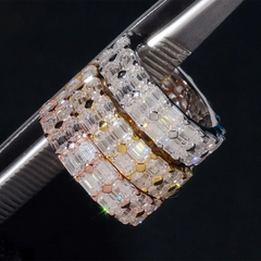 GL Duoble Rowa Emerald VVS Moissanite Diamond Ring