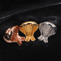 GL 925 Silver inlaid Moissanite Money Bag Hiphop Ring