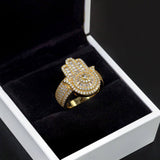 GL Square Palm Hip Hop Ring 925 Silver inlaid Moissanite Men's and Women's Ring