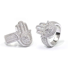 GL Square Palm Hip Hop Ring 925 Silver inlaid Moissanite Men's and Women's Ring