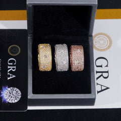 GL Mosaic Round Mix Baguette Diamonds Man's Hip Hop Ring