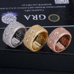 GL Mosaic Round Mix Baguette Diamonds Man's Hip Hop Ring