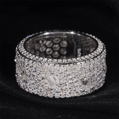 GL Mosaic Round Mix Baguette Diamonds Man's Hip Hop Ring
