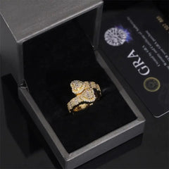 GL Heart Shaped Ends Baguette Coiled Moissanite Diamond Band Ring