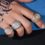 GL Iced Out WS Moissanite Baguette Ring For Men Hip Hop 925 Silver