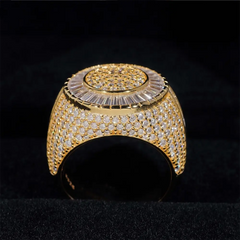 GL Iced Out WS Moissanite Baguette Ring For Men Hip Hop 925 Silver