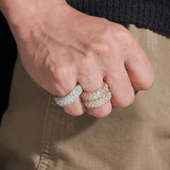 GL Iced Out Two Rows VVS Moissanite Hip Hop Ring