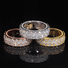 GL Iced Out Two Rows VVS Moissanite Hip Hop Ring